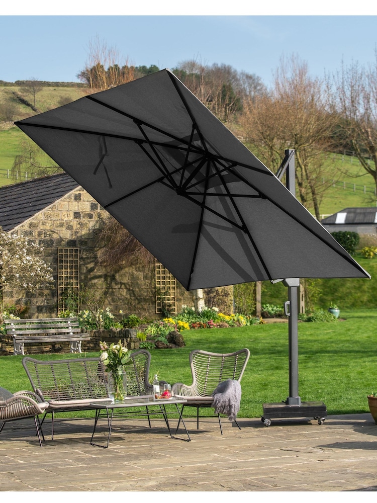 Pacific Black Garden Icon Premium 4mx3m Oblong Faded Parasol - Image 2 of 8