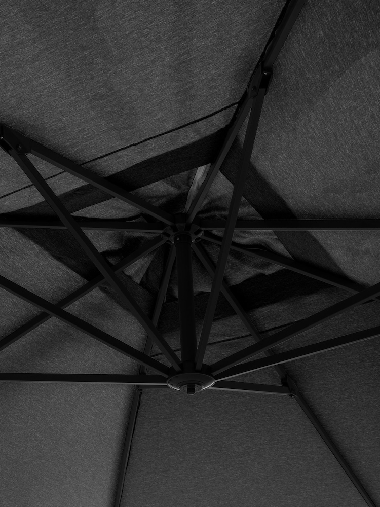 Pacific Black Garden Icon Premium 4mx3m Oblong Faded Parasol - Image 8 of 8