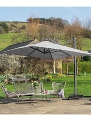 Pacific Grey Garden Icon Premium 4x3m Oblong Manhattan Parasol - Image 1 of 8