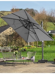 Pacific Grey Garden Icon Premium 4x3m Oblong Manhattan Parasol - Image 2 of 8