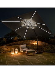 Pacific Grey Garden Glow Challenger T2 3m Square Anthracite Parasol - Image 1 of 7