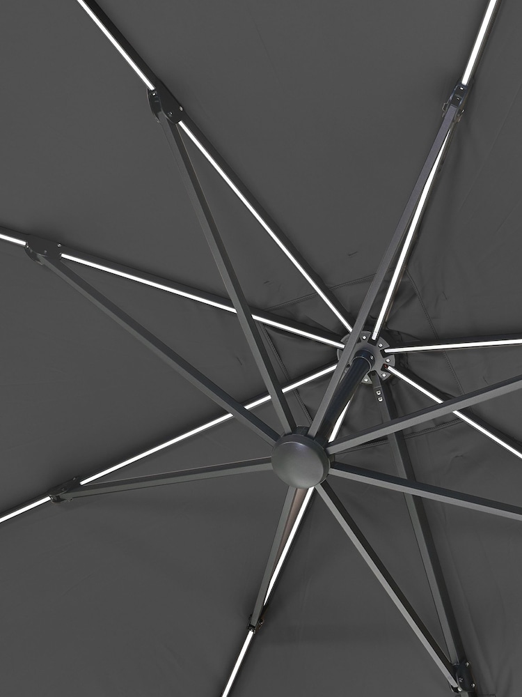 Pacific Grey Garden Glow Challenger T2 3m Square Anthracite Parasol - Image 7 of 7
