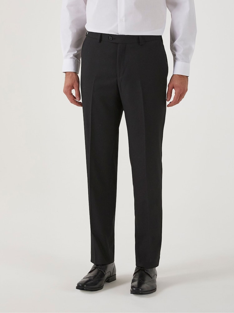 Skopes Black Tailored Fit Romulus Sustainable Suit: Trousers - Image 1 of 4