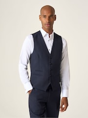 Skopes Blue Newman Check Tailored Fit Suit Waistcoat - Image 1 of 5