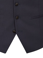 Skopes Blue Newman Check Tailored Fit Suit Waistcoat - Image 5 of 5