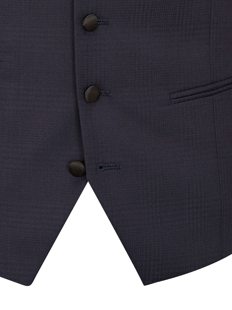 Skopes Blue Newman Check Tailored Fit Suit Waistcoat - Image 5 of 5