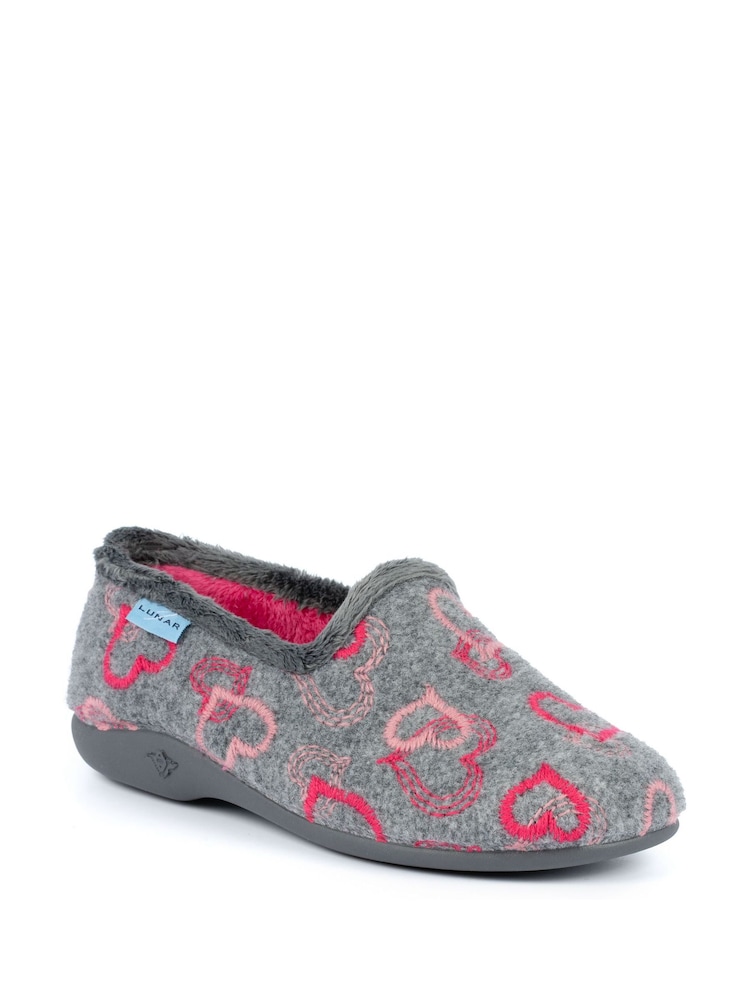 Lunar Grey Jolly Heart Full Slippers - Image 2 of 4