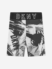 Girls Collage Print Cycling Shorts in White - Image 1 of 1