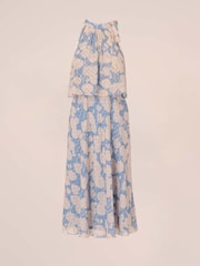 Adrianna Papell Blue Floral Chiffon Popover Dress - Image 5 of 6