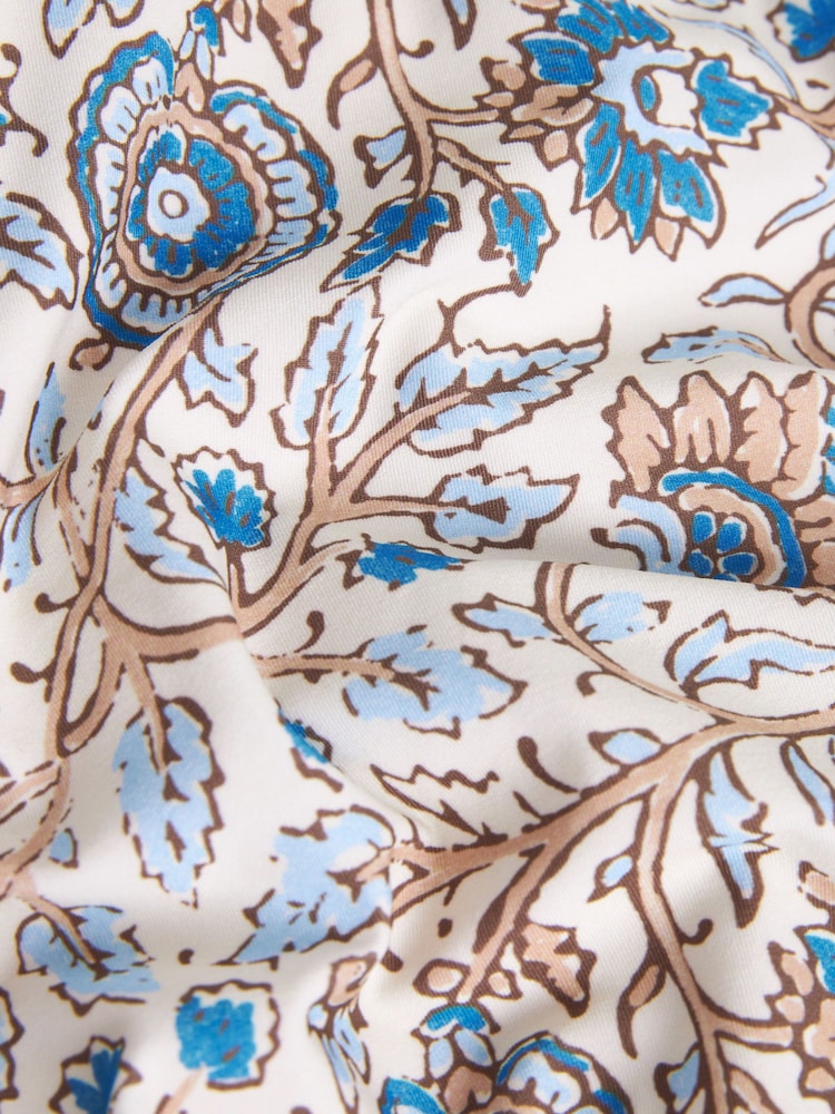Blue/Ecru Paisley High Waist Bikini Bottoms - Image 6 of 6