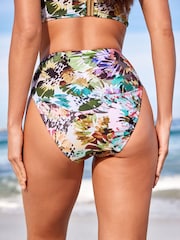 Multi Floral High Waist Bikini Bottoms - Image 3 of 7