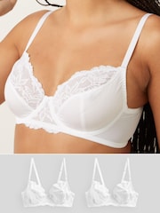 White/White Non Pad Full Cup Bras 2 Pack - Image 1 of 7