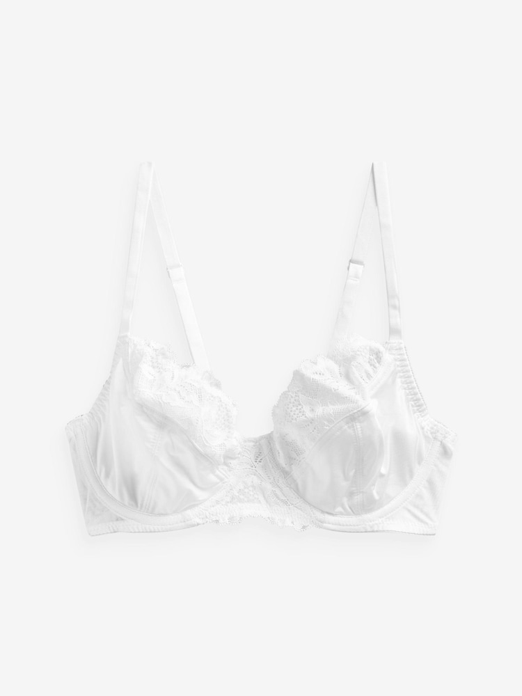 White/White Non Pad Full Cup Bras 2 Pack - Image 7 of 7