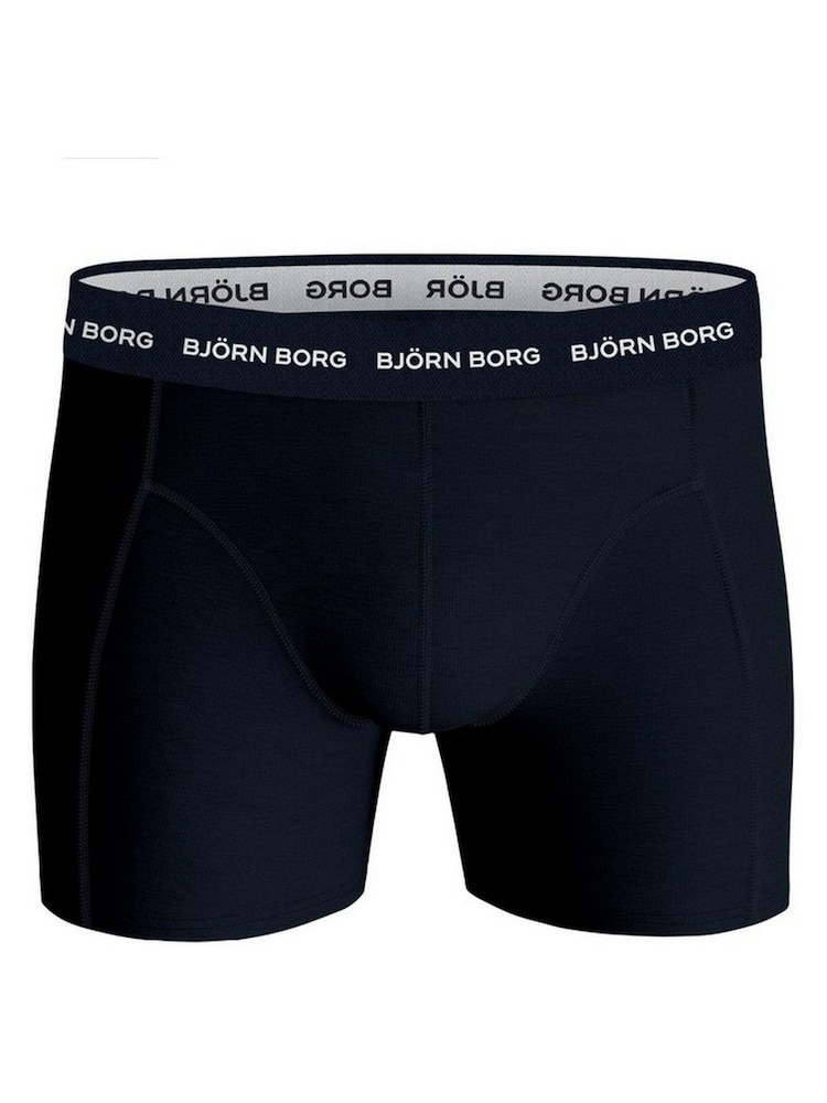 Bjorn Borg Blue Cotton Stretch Boxer 3 Pack - Image 2 of 7