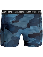 Bjorn Borg Blue Cotton Stretch Boxer 3 Pack - Image 5 of 7