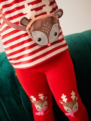 Red Red Reindeer Long Sleeve Bag Tshirt and Leggings (3mths-7yrs) - Image 4 of 7