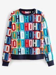 Navy Blue HoHoHo Matching Family Womens Cosy Pyjamas - Image 6 of 8