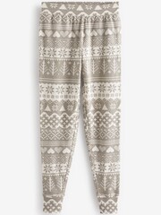 Grey Fairisle Pattern Waffle Cotton Long Sleeve Pyjamas - Image 10 of 11