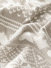 Grey Fairisle Pattern Waffle Cotton Long Sleeve Pyjamas - Image 11 of 11