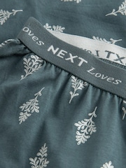 Blue Foil Leaves Cotton Long Sleeve Pyjamas - Image 8 of 8