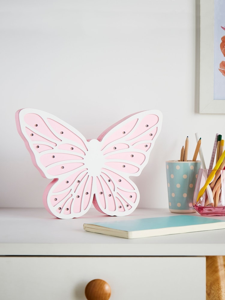 glow White Wooden Butterfly Table Light - Image 2 of 6