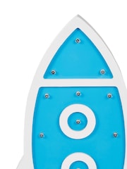 glow Blue Wooden Rocket Table Light - Image 4 of 4