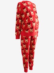 Red Reindeer Matching Family Womens Maternity Cosy Pyjamas - Image 6 of 8