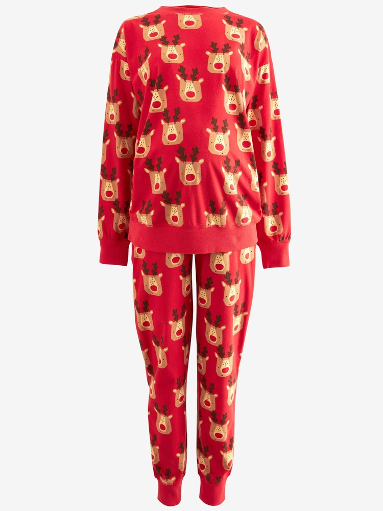 Red Reindeer Matching Family Womens Maternity Cosy Pyjamas - Image 8 of 8