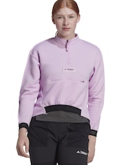 adidas Purple Terrex Hike 1/2 Zip Fleece - Image 1 of 10