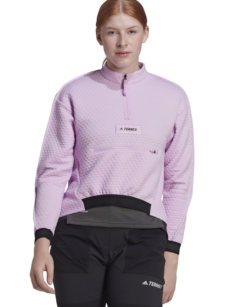 adidas Purple Terrex Hike 1/2 Zip Fleece - Image 1 of 10