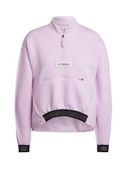 adidas Purple Terrex Hike 1/2 Zip Fleece - Image 10 of 10