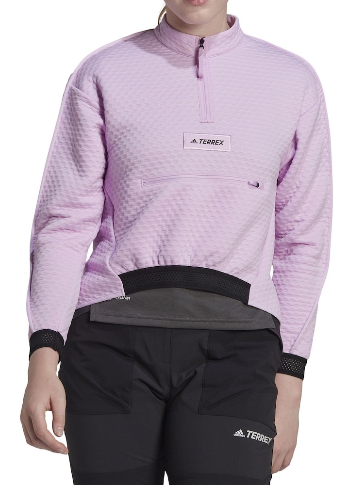 adidas Purple Terrex Hike 1/2 Zip Fleece - Image 2 of 10