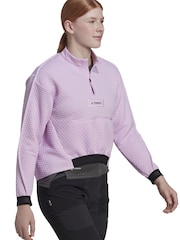 adidas Purple Terrex Hike 1/2 Zip Fleece - Image 4 of 10