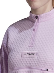 adidas Purple Terrex Hike 1/2 Zip Fleece - Image 7 of 10