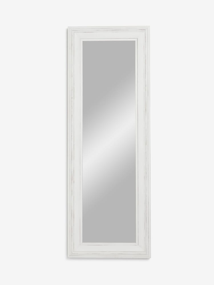 White Wolton Distressed Full Length Wall Mirror - Image 2 of 3