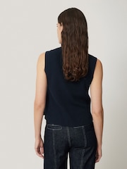 Jigsaw Light blue Cotton Blend Crew Neck Tank - Image 5 of 6