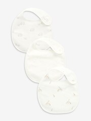 Delicate White Animal 3 Pack Regular Bibs - Image 1 of 4