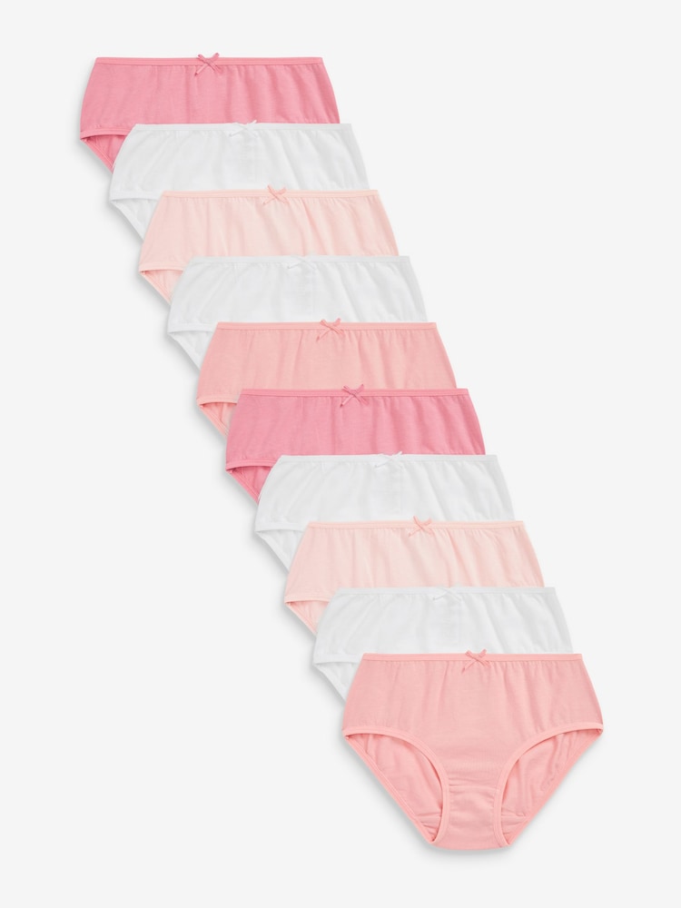 Pink & Weiß - Slips 10er-Pack (1,5–16 Jahre) - Bild 1 von 1 Pink & Weiß - Slips 10er-Pack (1,5–16 Jahre) - Bild 1 von 1