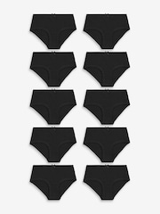 Black Elastic Hipster Briefs 10 Pack (2-16yrs) - Image 1 of 3