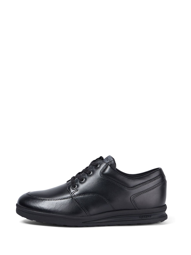 Kickers Black Youth Troiko Lace School Shoes - Image 2 of 8