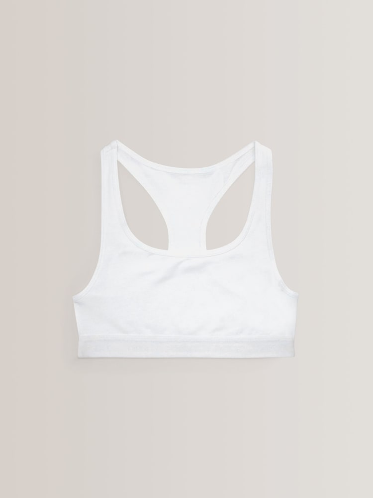 White 7 Pack Racer Back Crop Tops (5-16yrs) - Image 2 of 4