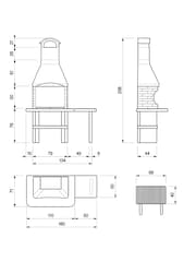 Palazzetti White Garden Jesolo 2 Masonry BBQ with Side Table - Image 2 of 2