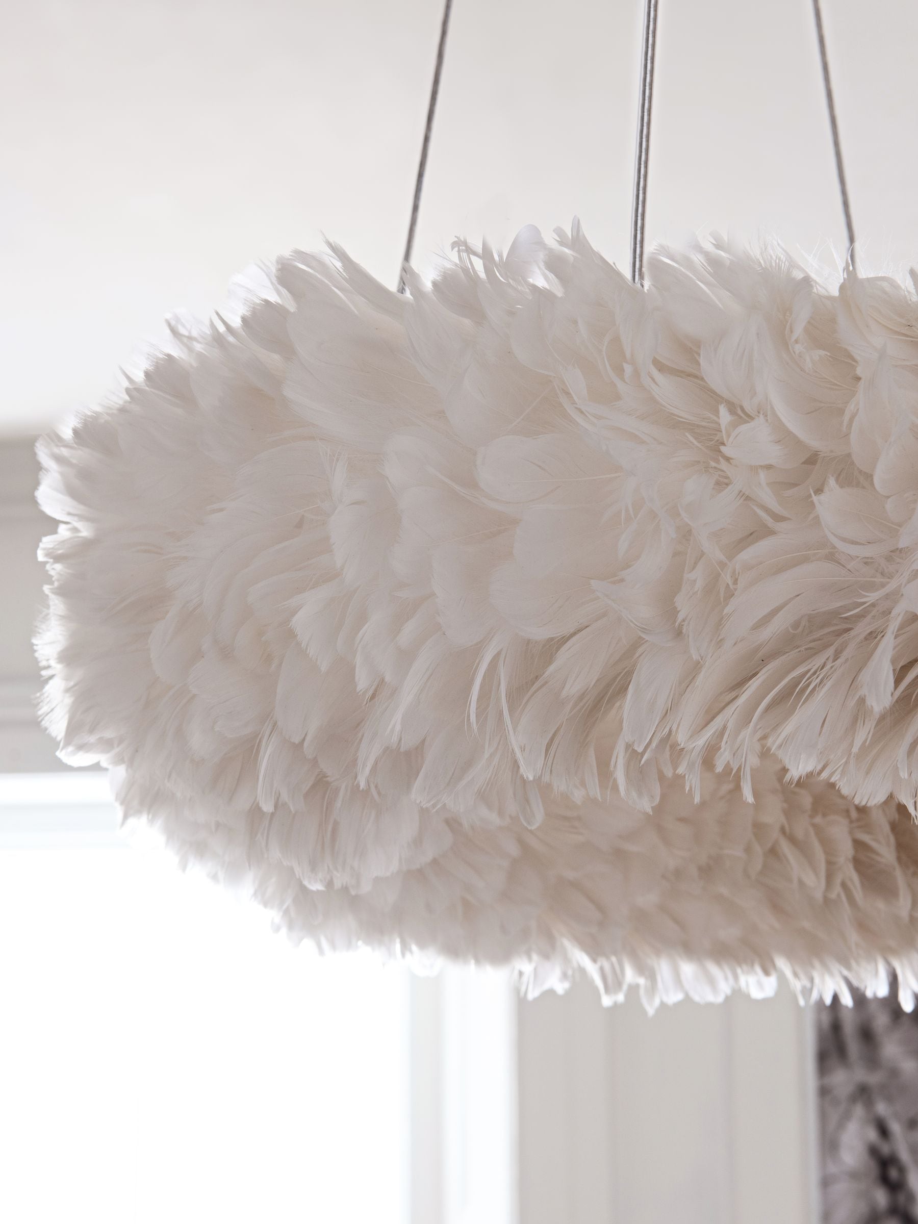 Lipsy white feather lampshade on sale