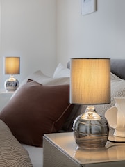 Smoke Grey Drizzle Table Bedside Lamp - Image 1 of 7
