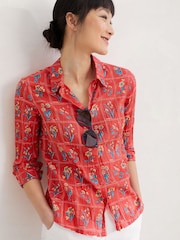Seasalt Cornwall Red Larissa Organic Cotton Shirt - Image 1 of 5