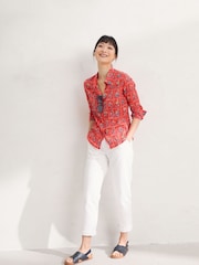 Seasalt Cornwall Red Larissa Organic Cotton Shirt - Image 2 of 5