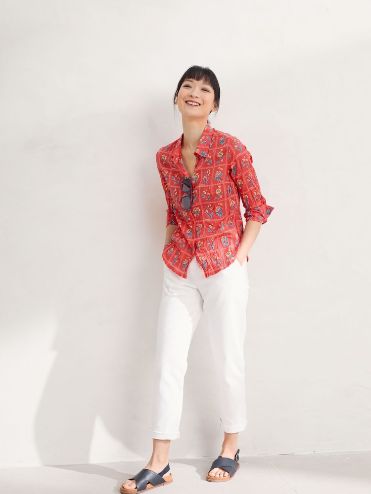 Seasalt Cornwall Red Larissa Organic Cotton Shirt - Image 2 of 5 Seasalt Cornwall Red Larissa Organic Cotton Shirt - Image 2 of 5