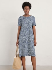 Seasalt Cornwall Blue Pipers Short Sleeve Dress - Image 3 of 7