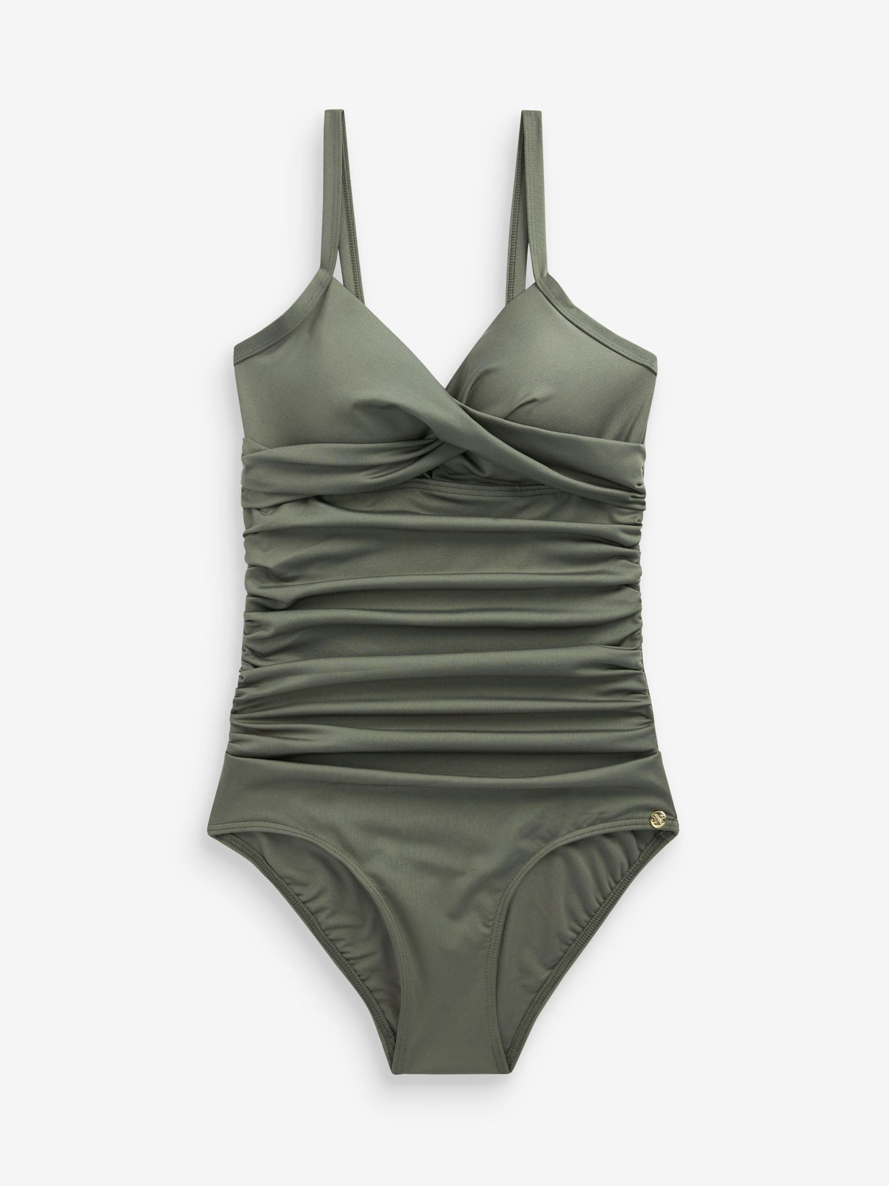 Khaki Green Shaping Tummy Control Swimsuit