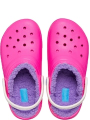Crocs Neon Pink Toddler Classic Lined Clogs - Image 5 of 7